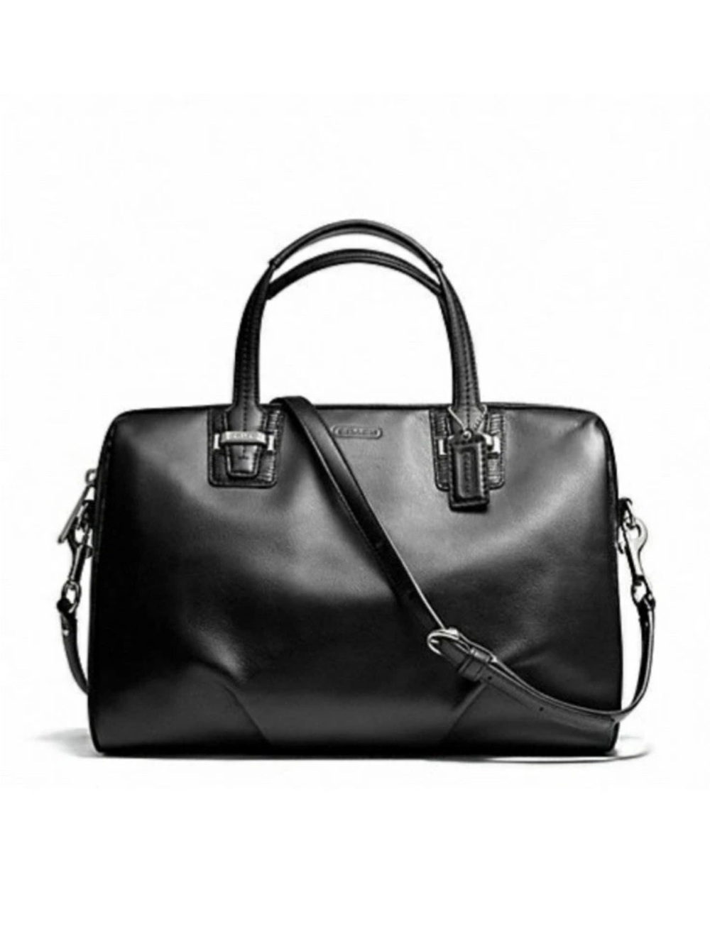 COACH Taylor Black Leather Satchel Carryall Handbag